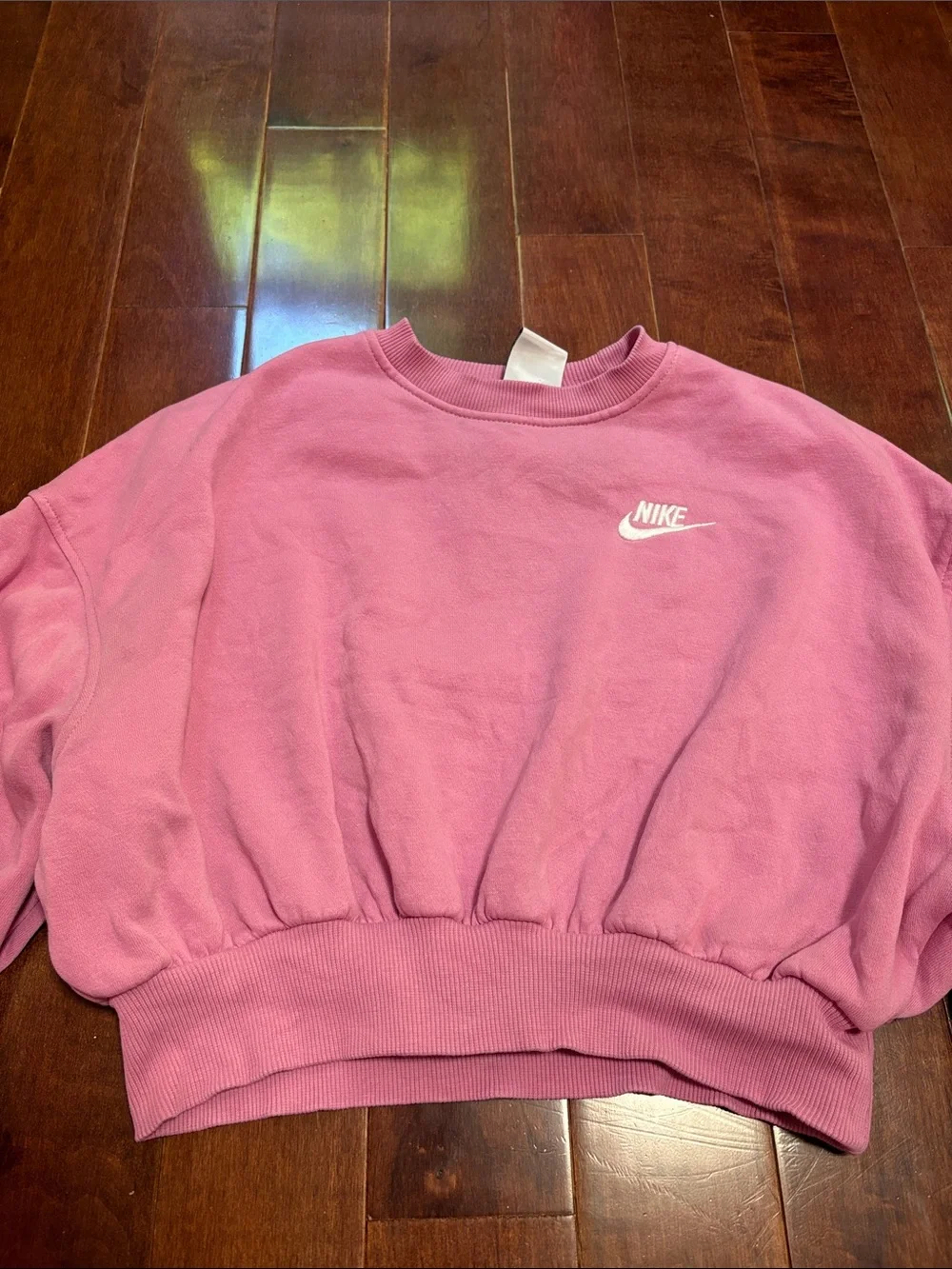 Nike Pink Cropped Sweatshirt Size Small